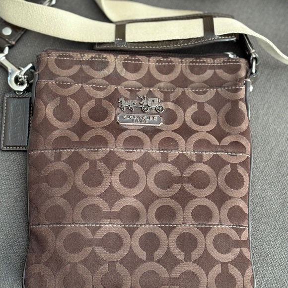 Authentic COACH Signature Canvas Crossbody Bag and Wallet - Picture 1 of 6
